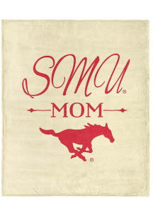 SMU Mustangs Mom Silk Touch Fleece Blanket - White