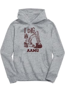Vive La Fete Alabama A&M Bulldogs Youth Grey Excavator Long Sleeve Hoodie