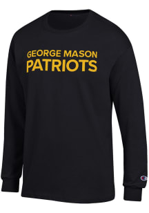 Champion George Mason University Black Primary Logo Long Sleeve T Shirt