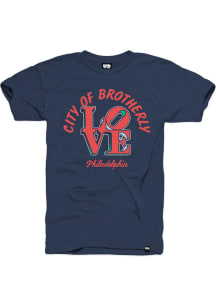 Philadelphia Navy Blue City of Brotherly Love Short Sleeve Fashion T Shirt