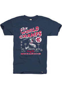 Kansas City Monarchs Navy Blue World Champ Pennant Short Sleeve Fashion T Shirt