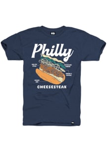 Philadelphia Navy Blue Cheesesteak Anatomy Short Sleeve Fashion T Shirt