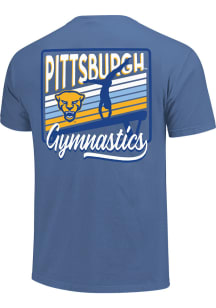 Pitt Panthers Blue Gymnastics Balance Beam Script Short Sleeve T Shirt