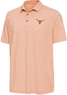 Antigua Texas Longhorns Mens Burnt Orange Distressed Stripe Short Sleeve Polo
