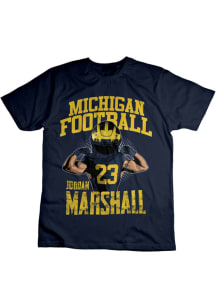 Jordan Marshall Michigan Wolverines Blue NIL Player Graphic Short Sleeve Fashion Player T Shirt