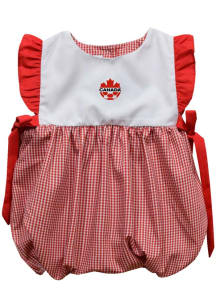 Vive La Fete Canada National Team Baby Girls Red Charlotte Short Sleeve Dress