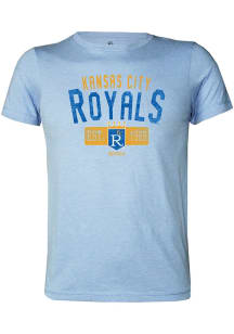 Kansas City Royals Youth Light Blue Coop Wordmark Short Sleeve Fashion T-Shirt