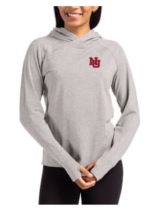 Cutter and Buck Nebraska Cornhuskers Womens Grey Vault Adapt Knit Hood Hooded Sweatshirt