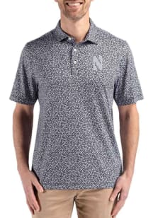 Cutter and Buck Northwestern Wildcats Black Pike Flora Big and Tall Polo