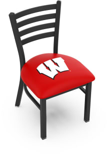 Wisconsin Badgers Stationary Black Wrinkle Finish Pub Stool - Black