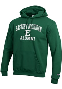 Champion Eastern Michigan Eagles Mens Green Mascot Alumni Powerblend Long Sleeve Hoodie