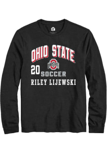 Riley Lijewski Ohio State Buckeyes Black NIL Arch Logo Long Sleeve Player T Shirt