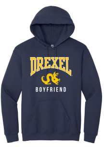 Summit Sportswear Drexel Dragons Mens Navy Blue Boyfriend Long Sleeve Hoodie