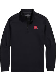 Vineyard Vines Rutgers Scarlet Knights Mens Black Clubhouse Long Sleeve Qtr Zip Pullover