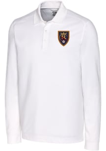 Cutter and Buck Real Salt Lake Mens White Advantage Long Sleeve Polo Shirt