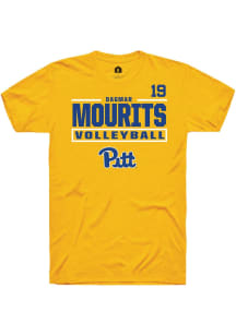 Dagmar Mourits Pitt Panthers Gold NIL Stacked Box Short Sleeve Player T Shirt
