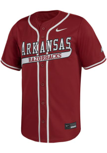 Nike Arkansas Razorbacks Mens Crimson Limited Full Button Baseball Jersey