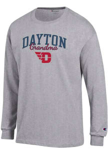 Champion Dayton Flyers Grey Grandma Script Jersey Long Sleeve T Shirt