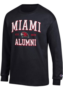 Champion Miami RedHawks Black Est Alumni Jersey Long Sleeve T Shirt