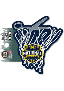 Michigan Wolverines Cut the Net Rugged 2026 MBB Nat Champ Stickers - Blue