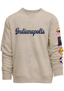 Indianapolis Mens Brown Patches on the sleeve Long Sleeve Crew Sweatshirt