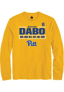 Mariama Dabo Pitt Panthers Gold NIL Stacked Box Long Sleeve Player T Shirt