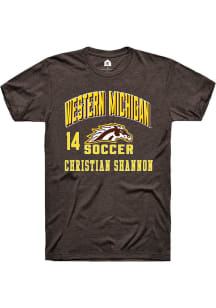 Christian Shannon Western Michigan Broncos Brown NIL Arch Logo Short Sleeve Player T Shirt