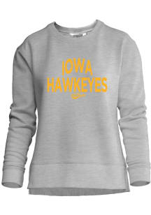 Iowa Hawkeyes Womens Ash Unity Crew Sweatshirt