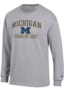 Champion Michigan Wolverines Grey Font Class of 2027 Jersey Long Sleeve T Shirt
