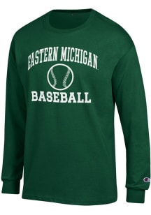 Champion Eastern Michigan Eagles Green Baseball Icon Jersey Long Sleeve T Shirt