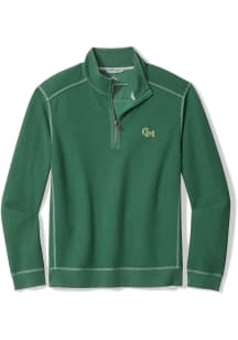 Tommy Bahama George Mason University Mens Green Montego Bay Long Sleeve Qtr Zip Pullover