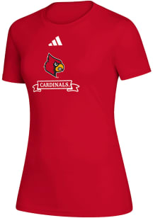 Adidas Louisville Cardinals Womens Red Heat Seal Creator Short Sleeve T-Shirt