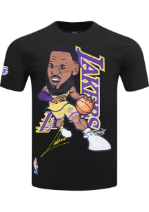 LeBron James Los Angeles Lakers Black Remix Avatar Mash Up Short Sleeve Fashion Player T Shirt