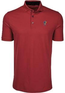 Greyson Kansas Jayhawks Mens Red Hyde Vintage Short Sleeve Fashion Polo