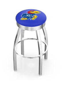Kansas Jayhawks 3 Ring Chrome Seat Pub Stool - Silver