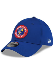 New Era Kansas Jayhawks Mens Blue TPU Front Featherweight Poly 39THIRTY Flex Hat