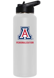 Arizona Wildcats Personalized 34oz Quencher Stainless Steel Bottle - White