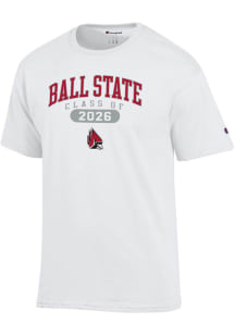Champion Ball State Cardinals White Pill Clas of 2026 Jersey Short Sleeve T Shirt