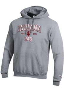 Champion Indiana Hoosiers Mens Grey Est Date Dad Powerblend Long Sleeve Hoodie