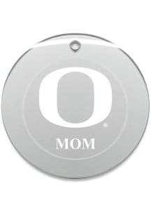 Oregon Ducks Mom Round Ornament - White