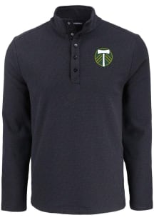 Cutter and Buck Portland Timbers Mens Black Hunts Point Long Sleeve Qtr Zip Pullover