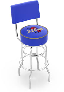 Tulsa Golden Hurricane Double-Ring Swivel with Back Pub Stool - Black