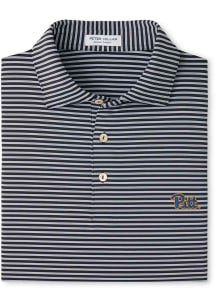 Peter Millar Pitt Panthers Mens Black Tiebreaker Short Sleeve Fashion Polo
