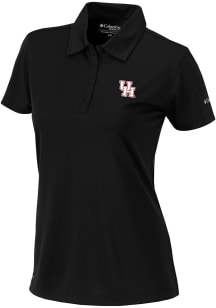 Columbia Houston Cougars Womens Black Heat Seal Birdie Short Sleeve Polo Shirt