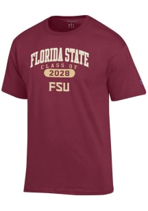 Champion Florida State Seminoles Red Class of 2028 Jersey Short Sleeve T Shirt