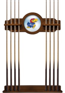 Kansas Jayhawks Solid Wood Cue Rack Pool Table