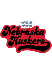 Nebraska Cornhuskers Screen Font Stickers - Red