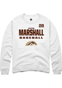 Trevor Marshall Western Michigan Broncos Mens White NIL Stacked Box Player Crew