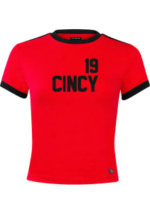 Hype and Vice Cincinnati Bearcats Womens Red Goalie Baby Short Sleeve T-Shirt