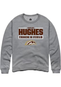 Kaelin Hughes Western Michigan Broncos Mens Grey NIL Stacked Box Player Crew